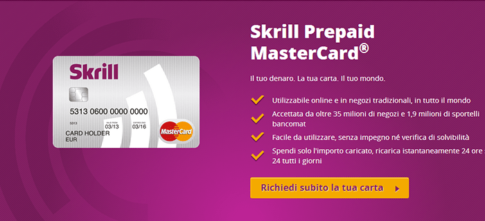 carta prepagata Skrill master card