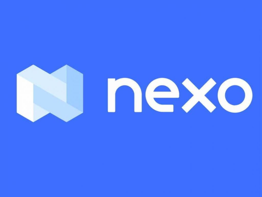 Il logo con sfondo blu di Nexo