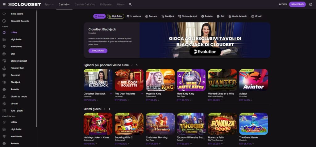 Panoramica dei Migliori Crypto Casino in Italia 1 2 Cloudbet