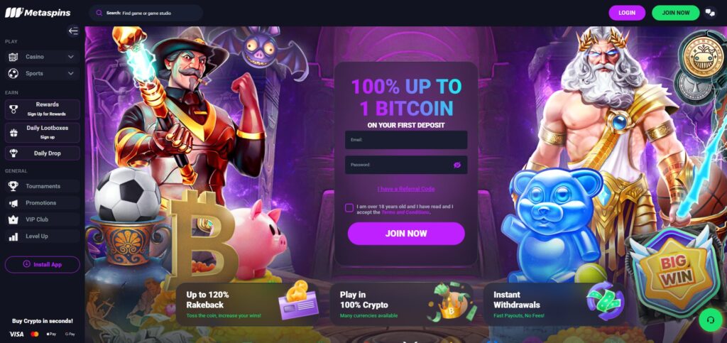 Panoramica dei Migliori Crypto Casino in Italia 3 4 Metaspins