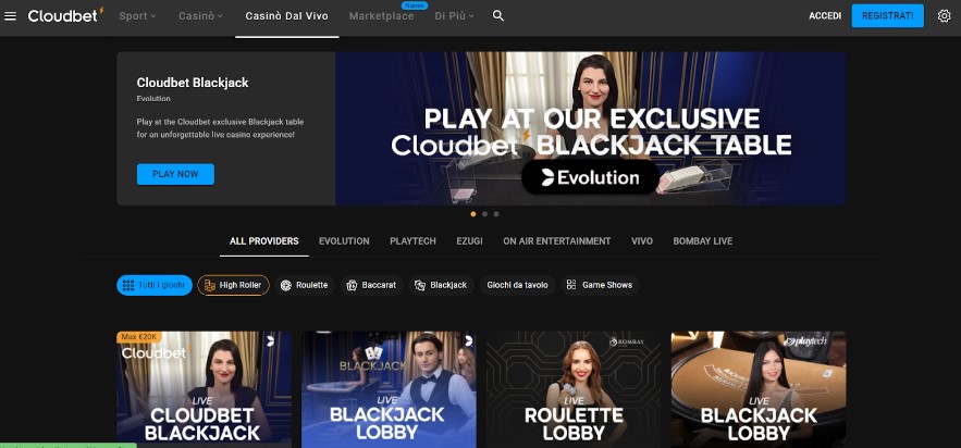 Cloudbet casino live